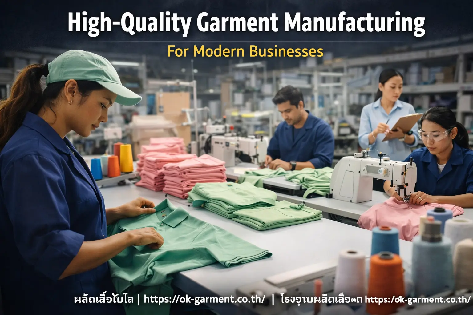 Garment factory producing custom polo shirts